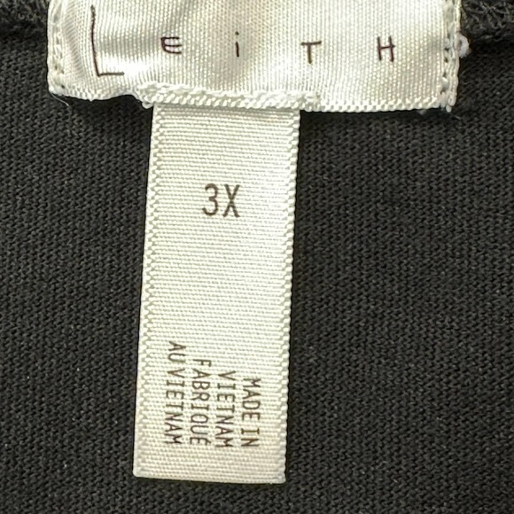 Leith 3X Dress Black Knit Tank Plus Size Dress Ruched Side Sleeveless Sheath B08 - Picture 8 of 8